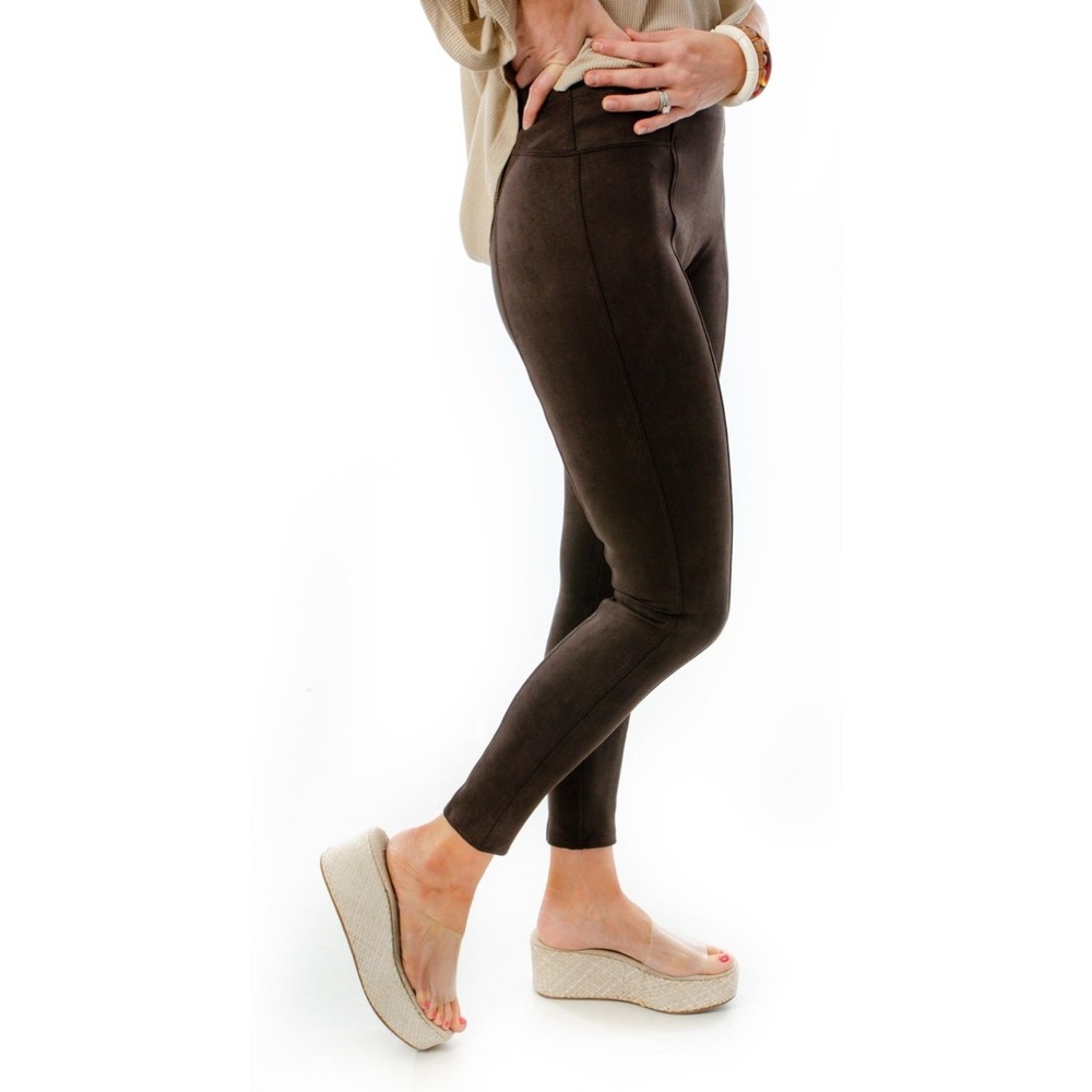 Spanx Chocolate Faux Suede Leggings Size XS